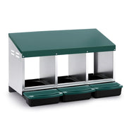 i.Pet Chicken Nesting Box Roll Away 3 Holes Metal Wall Mounted Nest Box Green PET-CHICK-BOX-3H-GN