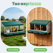 i.Pet Chicken Nesting Box Roll Away 3 Holes Metal Wall Mounted Nest Box Green PET-CHICK-BOX-3H-GN