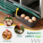 i.Pet Chicken Nesting Box Roll Away 3 Holes Metal Wall Mounted Nest Box Green PET-CHICK-BOX-3H-GN