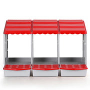 i.Pet Chicken Nesting Box 3 Hole Roll Away Poultry Hen Laying Egg Hutch Red PET-CHICK-BOX-3HF-RD