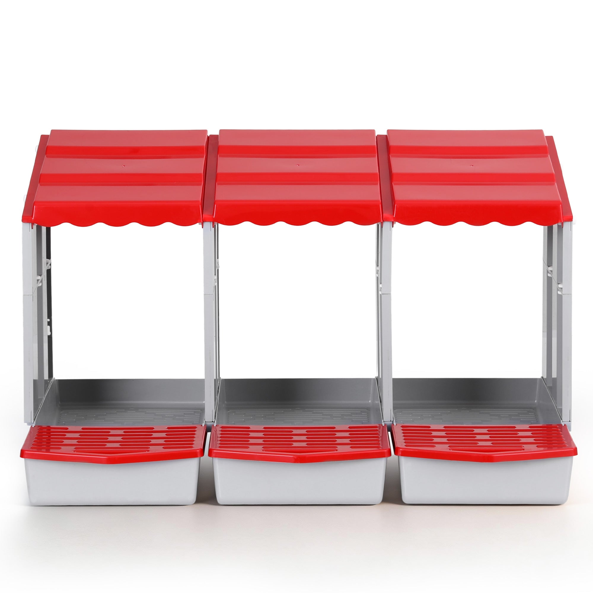i.Pet Chicken Nesting Box 3 Hole Roll Away Poultry Hen Laying Egg Hutch Red PET-CHICK-BOX-3HF-RD