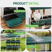 i.Pet Chicken Nesting Box Roll Away Metal Nesting Box Wall Mounted 6 Holes Green PET-CHICK-BOX-6H-EL-GN