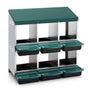 i.Pet Chicken Nesting Box Roll Away Metal Nesting Box Wall Mounted 6 Holes Green PET-CHICK-BOX-6H-GN