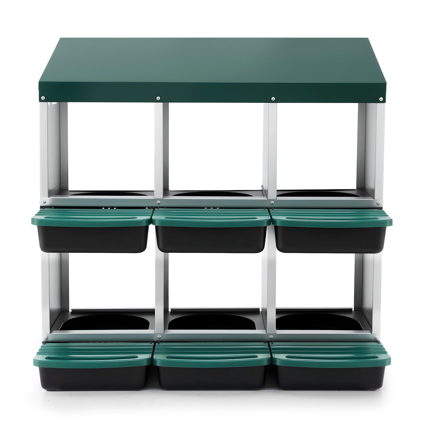 i.Pet Chicken Nesting Box Roll Away Metal Nesting Box Wall Mounted 6 Holes Green PET-CHICK-BOX-6H-GN