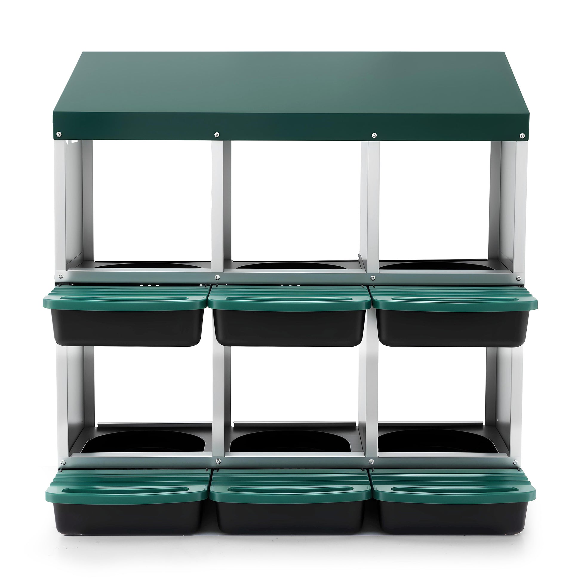 i.Pet Chicken Nesting Box Roll Away Metal Nesting Box Wall Mounted 6 Holes Green PET-CHICK-BOX-6H-GN
