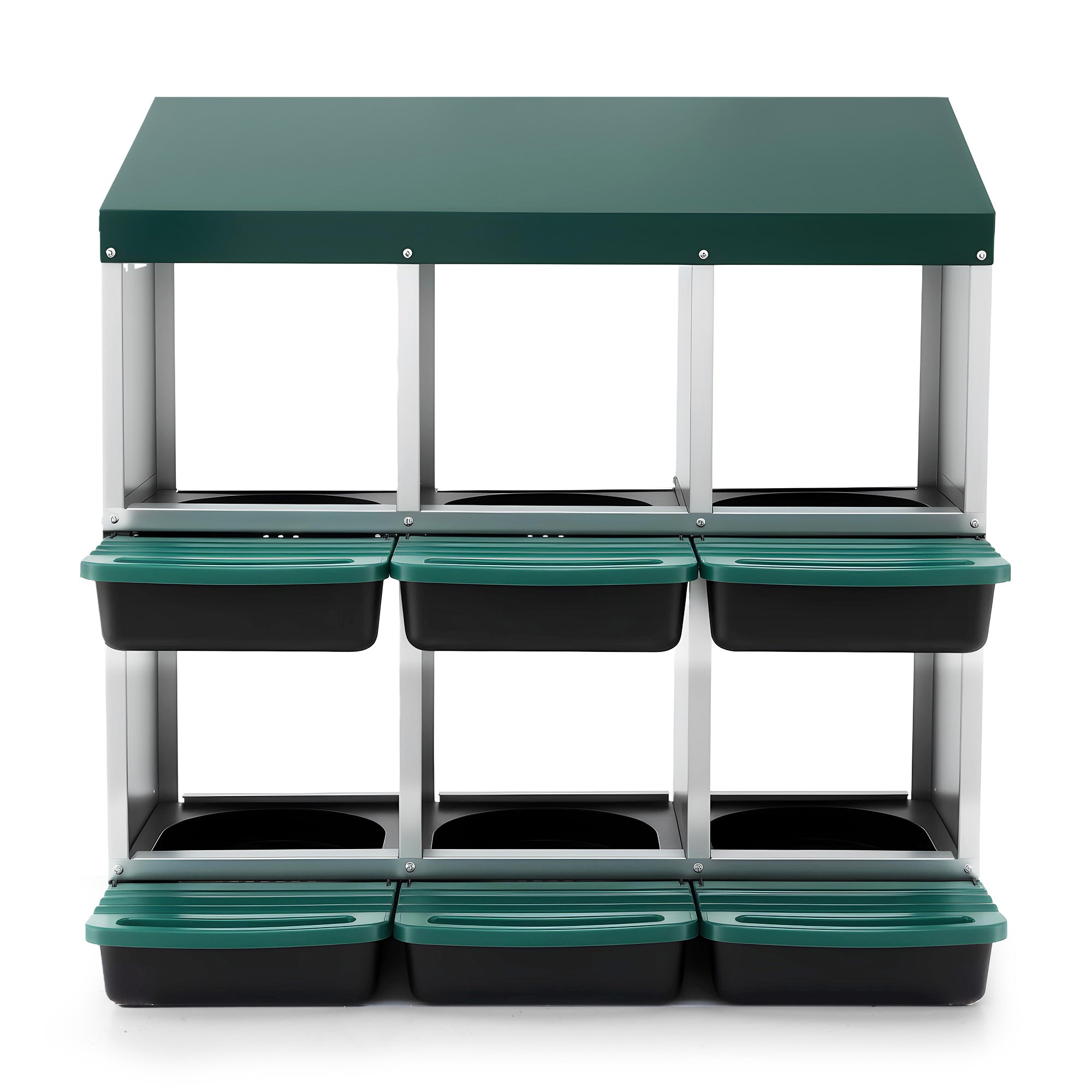 i.Pet Chicken Nesting Box Roll Away Metal Nesting Box Wall Mounted 6 Holes Green PET-CHICK-BOX-6H-GN