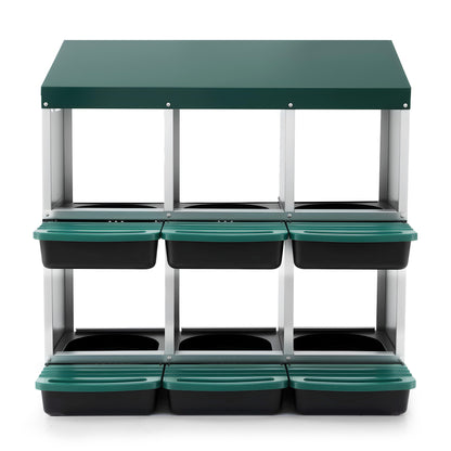 i.Pet Chicken Nesting Box Roll Away Metal Nesting Box Wall Mounted 6 Holes Green PET-CHICK-BOX-6H-GN