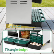 i.Pet Chicken Nesting Box Roll Away Metal Nesting Box Wall Mounted 6 Holes Green PET-CHICK-BOX-6H-GN