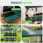i.Pet Chicken Nesting Box Roll Away Metal Nesting Box Wall Mounted 6 Holes Green PET-CHICK-BOX-6H-GN