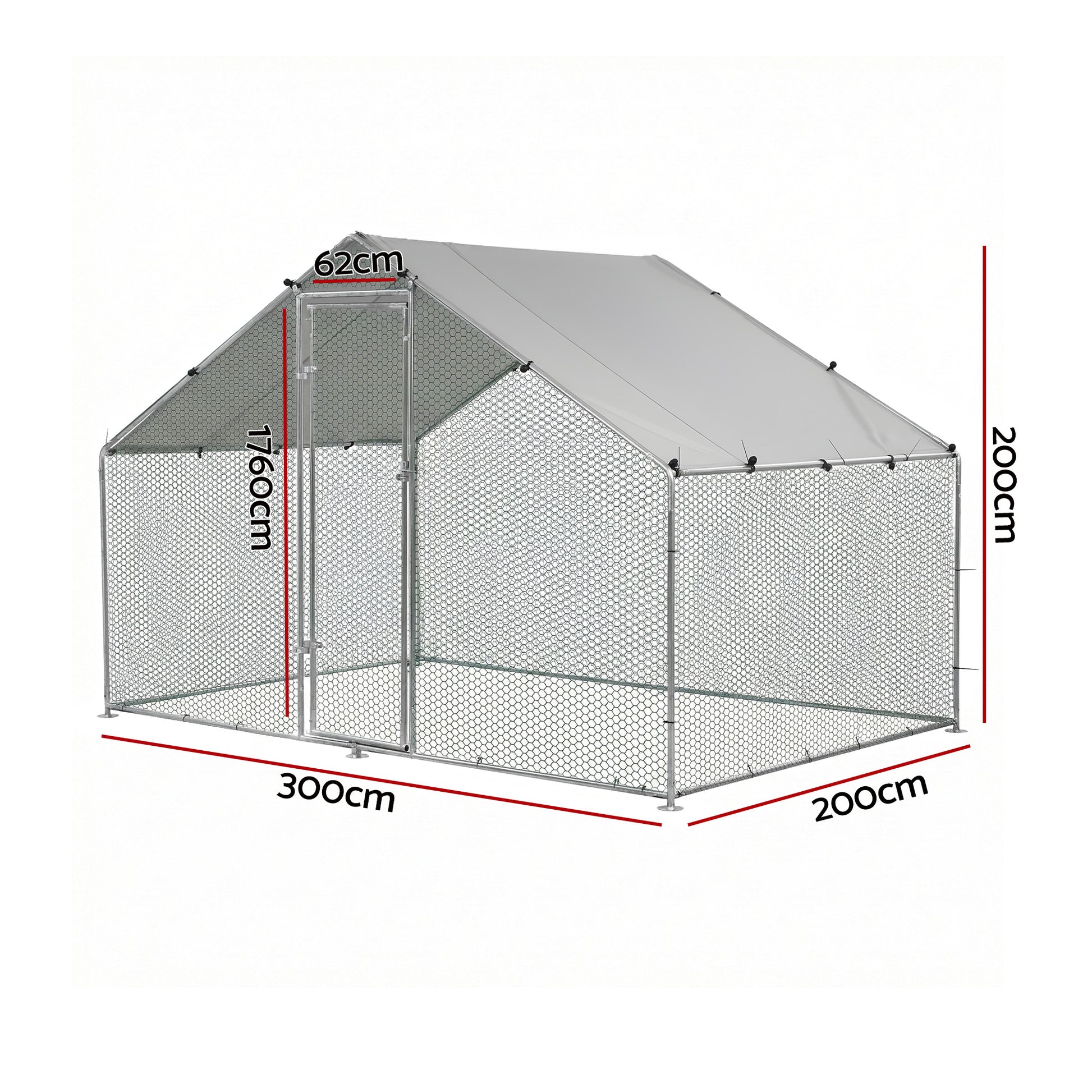 i.Pet Chicken Coop Rabbit Hutch Outdoor Run Walk in Hen Cage Ferret House 3x2x2m PET-CHICK-CAGE-B-2X3