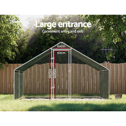 i.Pet Chicken Coop Cage 3x4x2m Galvanised Steel PET-CHICK-CAGE-B-3X4