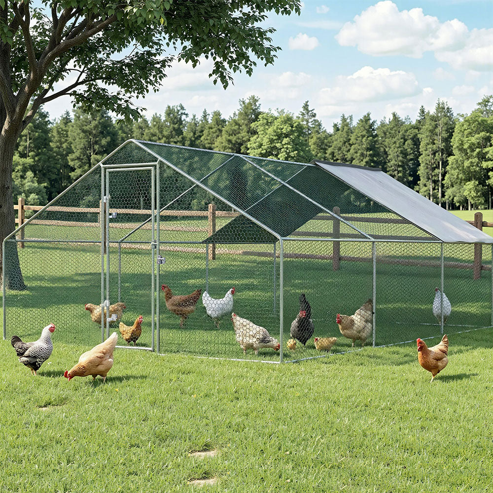 i.Pet Chicken Coop Cage 3x6x2m Galvanised Steel