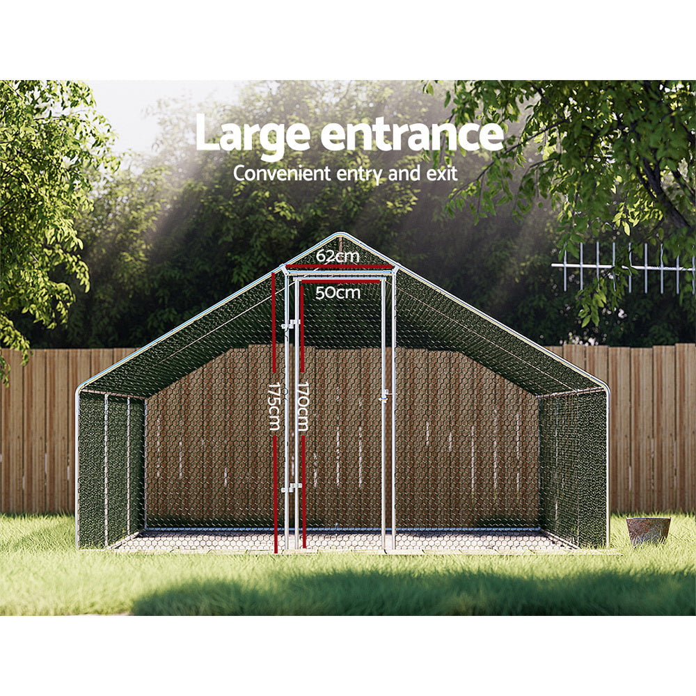 i.Pet Chicken Coop Cage 3x6x2m Galvanised Steel PET-CHICK-CAGE-B-3X6