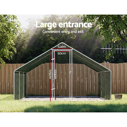 i.Pet Chicken Coop Cage 3x6x2m Galvanised Steel PET-CHICK-CAGE-B-3X6