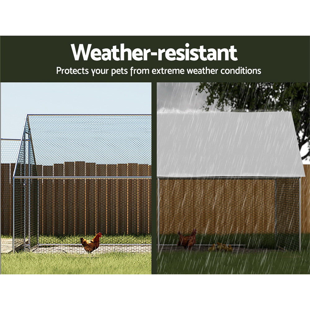 i.Pet Chicken Coop Cage 3x6x2m Galvanised Steel PET-CHICK-CAGE-B-3X6