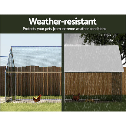 i.Pet Chicken Coop Cage 3x6x2m Galvanised Steel PET-CHICK-CAGE-B-3X6