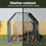 i.Pet Chicken Coop Cage Run Rabbit Hutch Large Walk In Hen House Cover 2mx8mx2m PET-CHICK-CAGE-TRA-2X8-AB