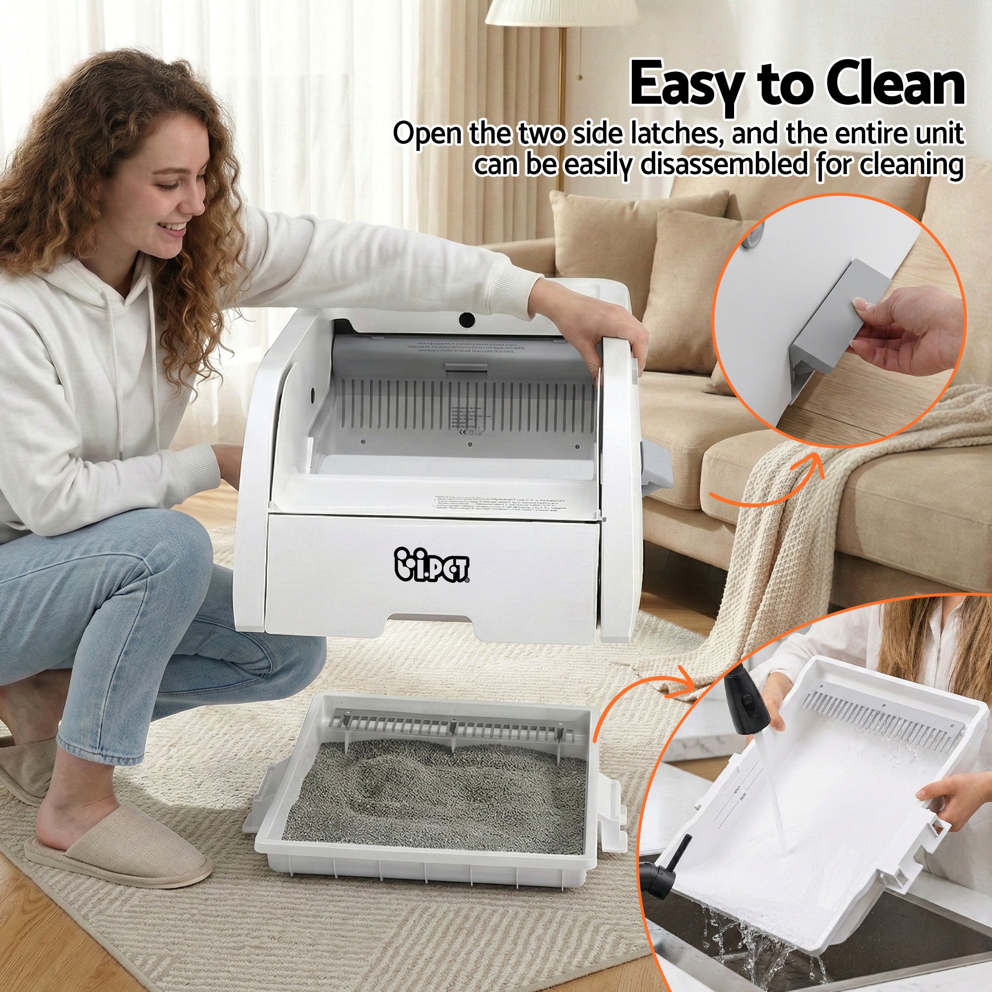 i.pet Automatic Cat Litter Box Self Cleaning Smart Pet Toilet App Control 5L White PET-CLB-NC-APP-WH