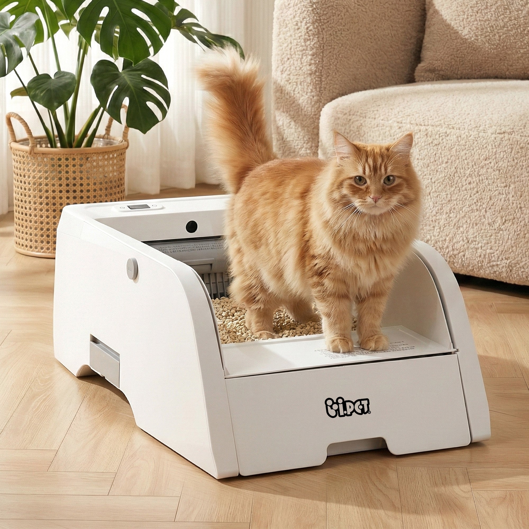 i.pet Automatic Cat Litter Box Self Cleaning Smart Pet Toilet App Control 5L White PET-CLB-NC-APP-WH