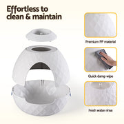 i.Pet Cat Litter Box Hidden Litter Tray Enclosure Planter Furniture House White