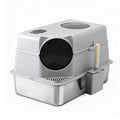 i.Pet Cat Litter Box Large Stainless Steel High Sided Pet Toilet Odour Control PET-CLB-STL-CV-LTGR
