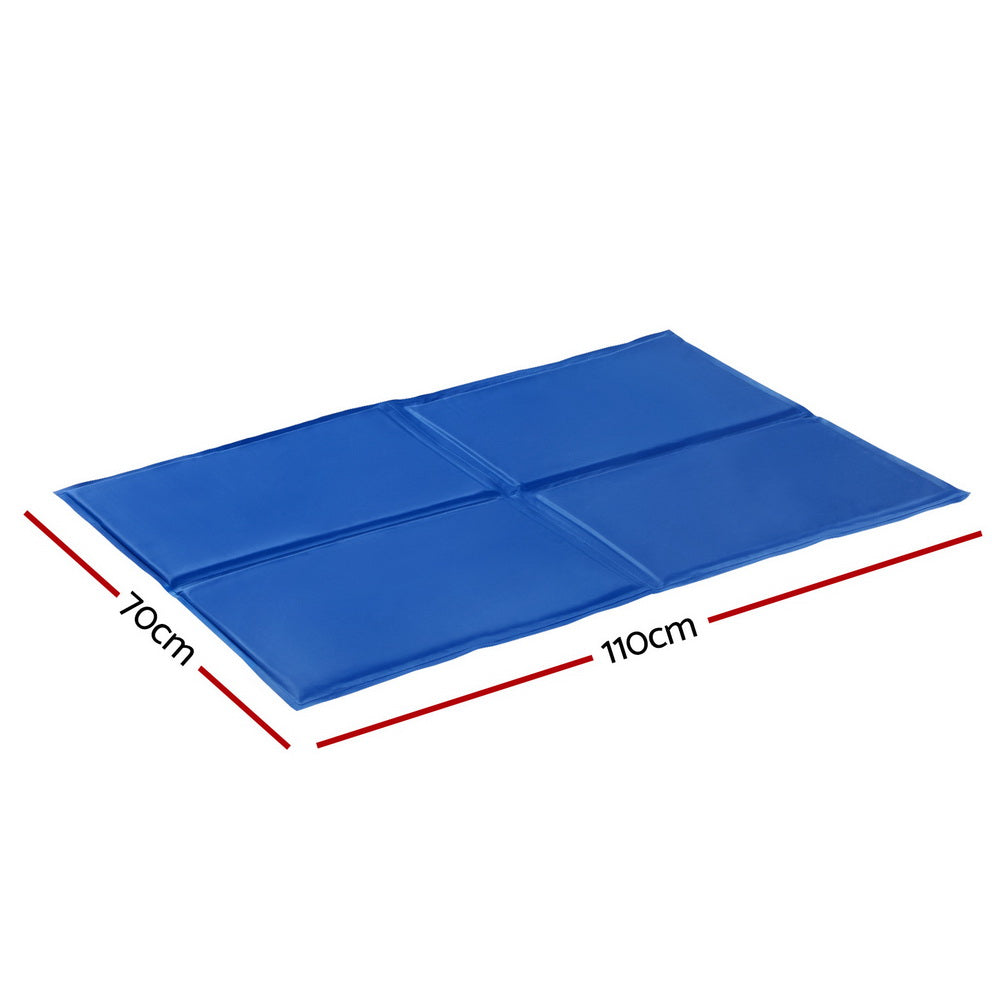 i.Pet Pet Cooling Mat Gel Dog Cat Self-cool Puppy Pad Large Bed Cushion Summer PET-COOL-110-BL
