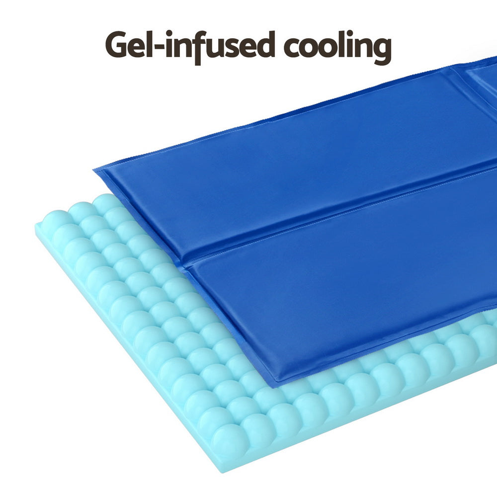 i.Pet Pet Cooling Mat Gel Dog Cat Self-cool Puppy Pad Large Bed Cushion Summer PET-COOL-110-BL