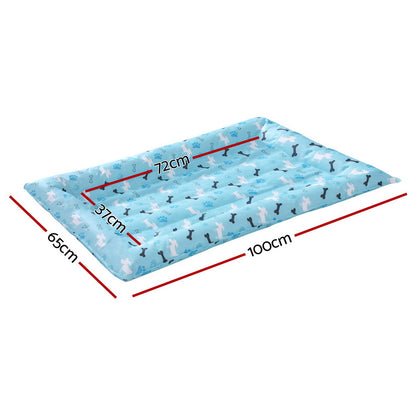 i.Pet Pet Cooling Mat Gel Dog Cat Self-cool Puppy Pad Large Bed Summer Blue PET-COOL-SIDE-100-BL