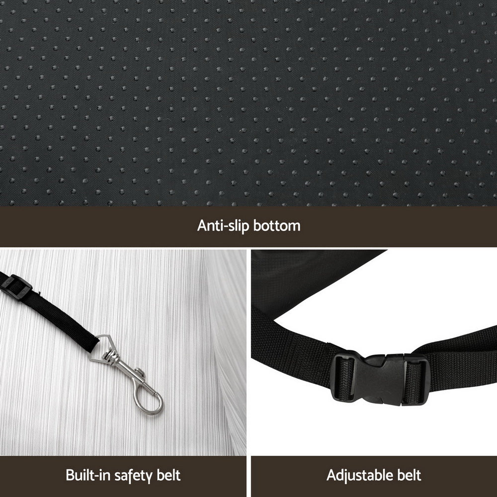 i.Pet Dog Car Seat Booster Cover Dog Bed Portable Waterproof Belt Non Slip PET-COVER-55X55-BK