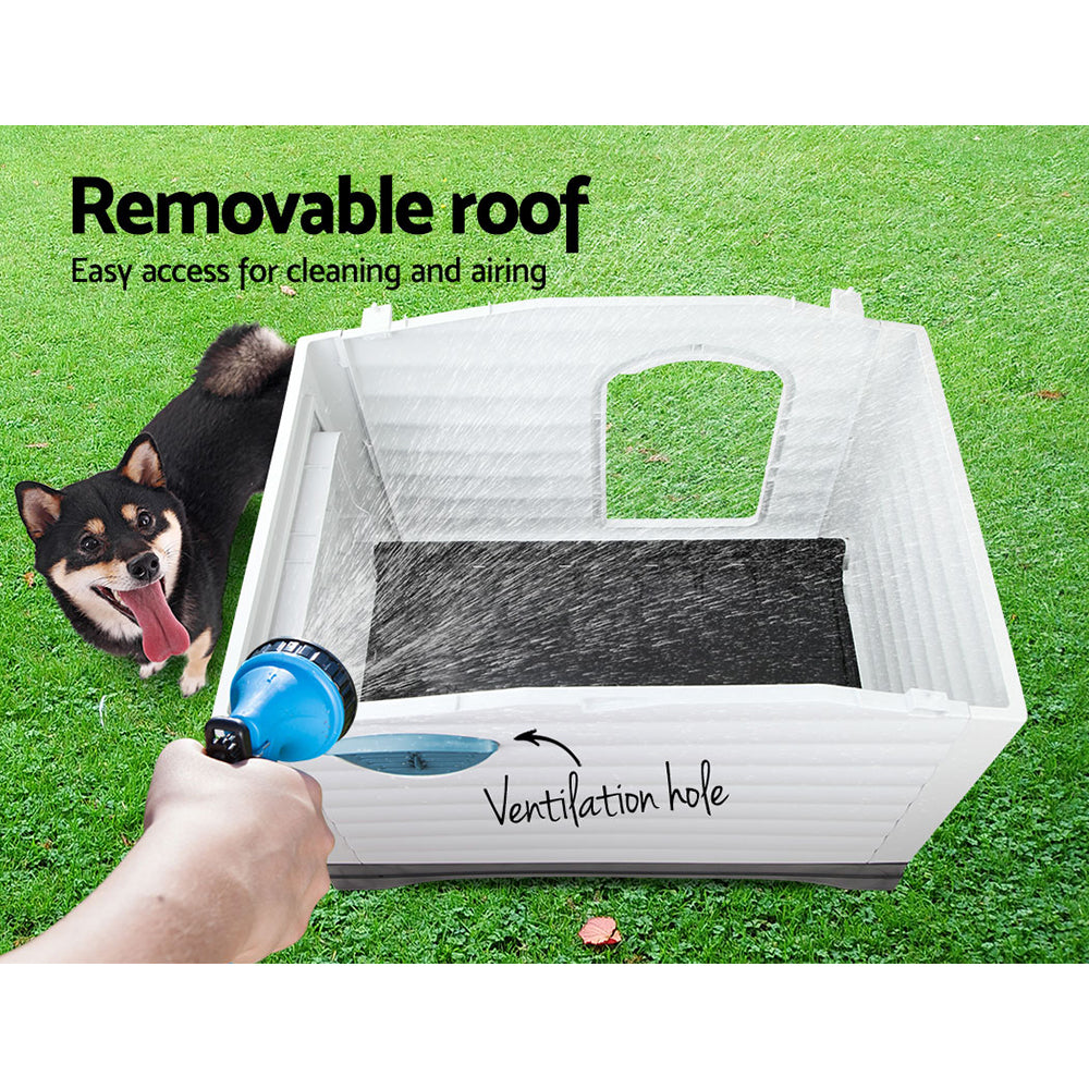 i.Pet Dog Kennel House Extra Large Outdoor Plastic Puppy Pet Cabin Shelter XL Blue PET-DH-P424-BL