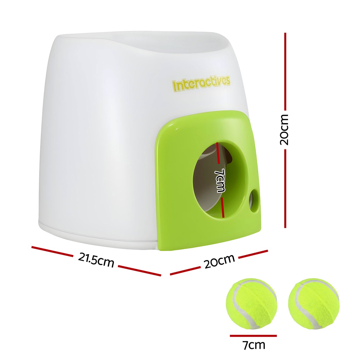 i.Pet 2-in-1 Dog Ball Launcher & Treat Dispenser with 2 Balls Green PET-DOG-2BALL-FEED-GN