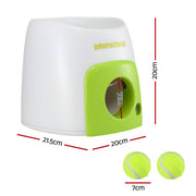 i.Pet 2-in-1 Dog Ball Launcher & Treat Dispenser with 2 Balls Green PET-DOG-2BALL-FEED-GN