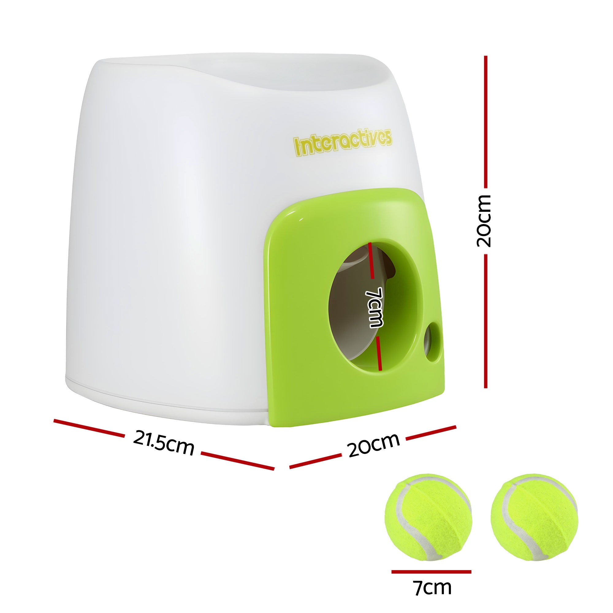 i.Pet 2-in-1 Dog Ball Launcher & Treat Dispenser with 2 Balls Green PET-DOG-2BALL-FEED-GN