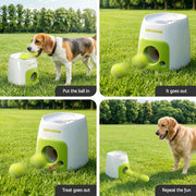 i.Pet 2-in-1 Dog Ball Launcher & Treat Dispenser with 2 Balls Green PET-DOG-2BALL-FEED-GN