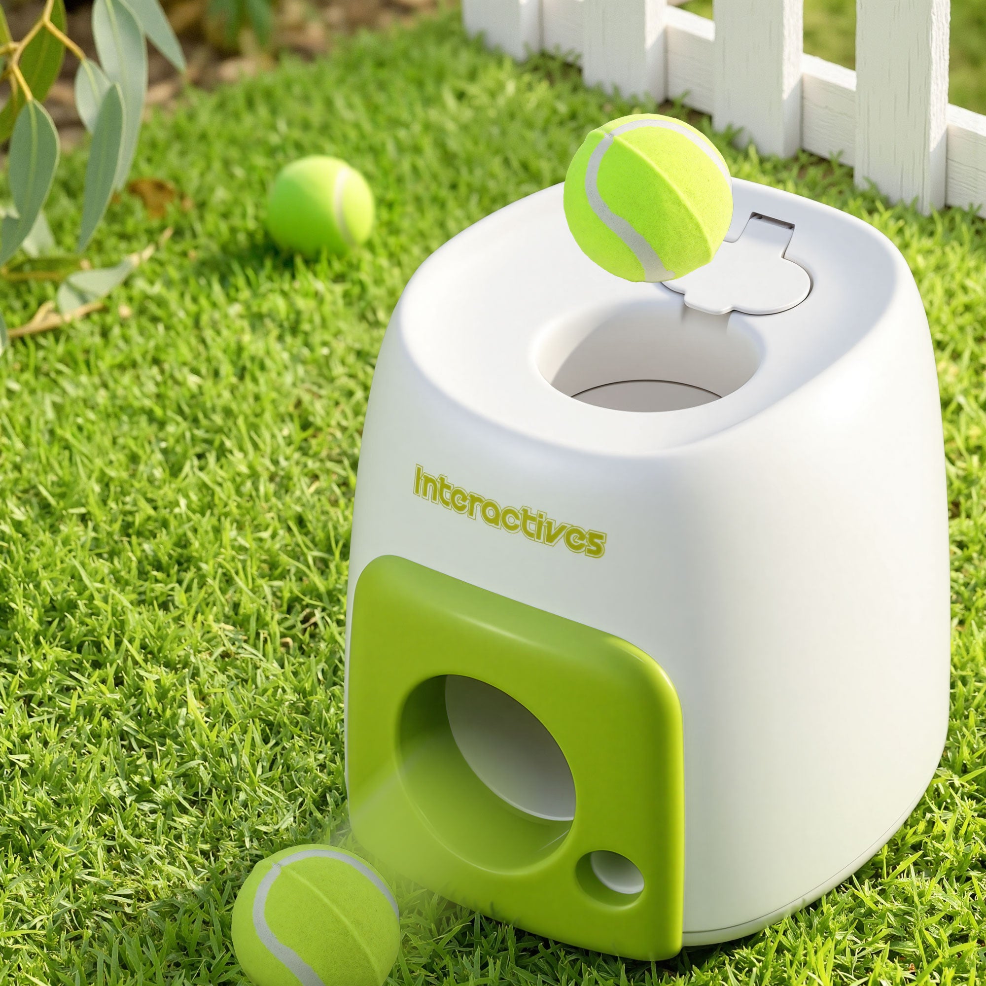 i.Pet 2-in-1 Dog Ball Launcher & Treat Dispenser with 2 Balls Green PET-DOG-2BALL-FEED-GN