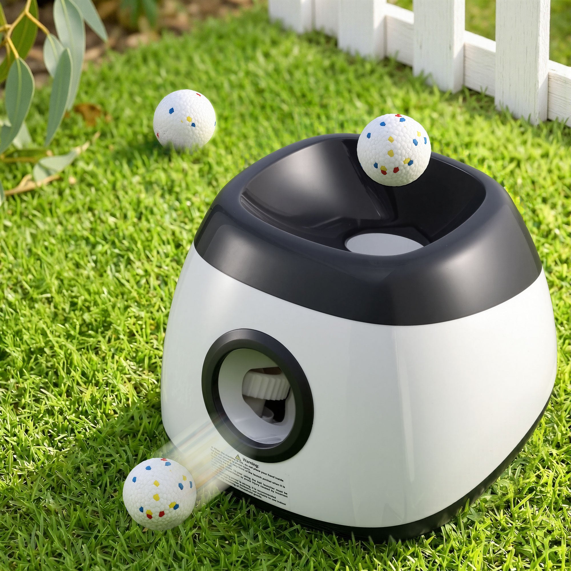 i.Pet Dog Ball Launcher Thrower with 6 ETPU Balls & 14/18/22m Launch Distance Black PET-DOG-6BALL-22M-GR