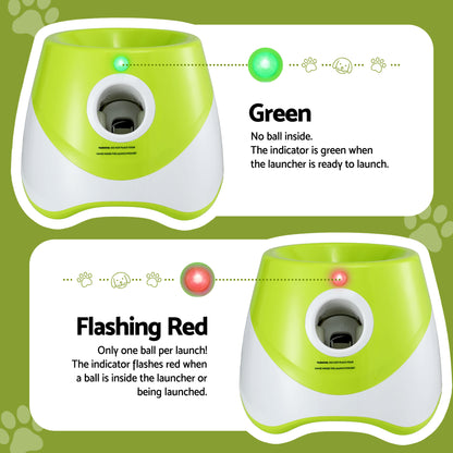 i.Pet Dog Ball Launcher Thrower with 6 Balls & 3/6/9m Launch Distances Green PET-DOG-6BALL-9M-GN