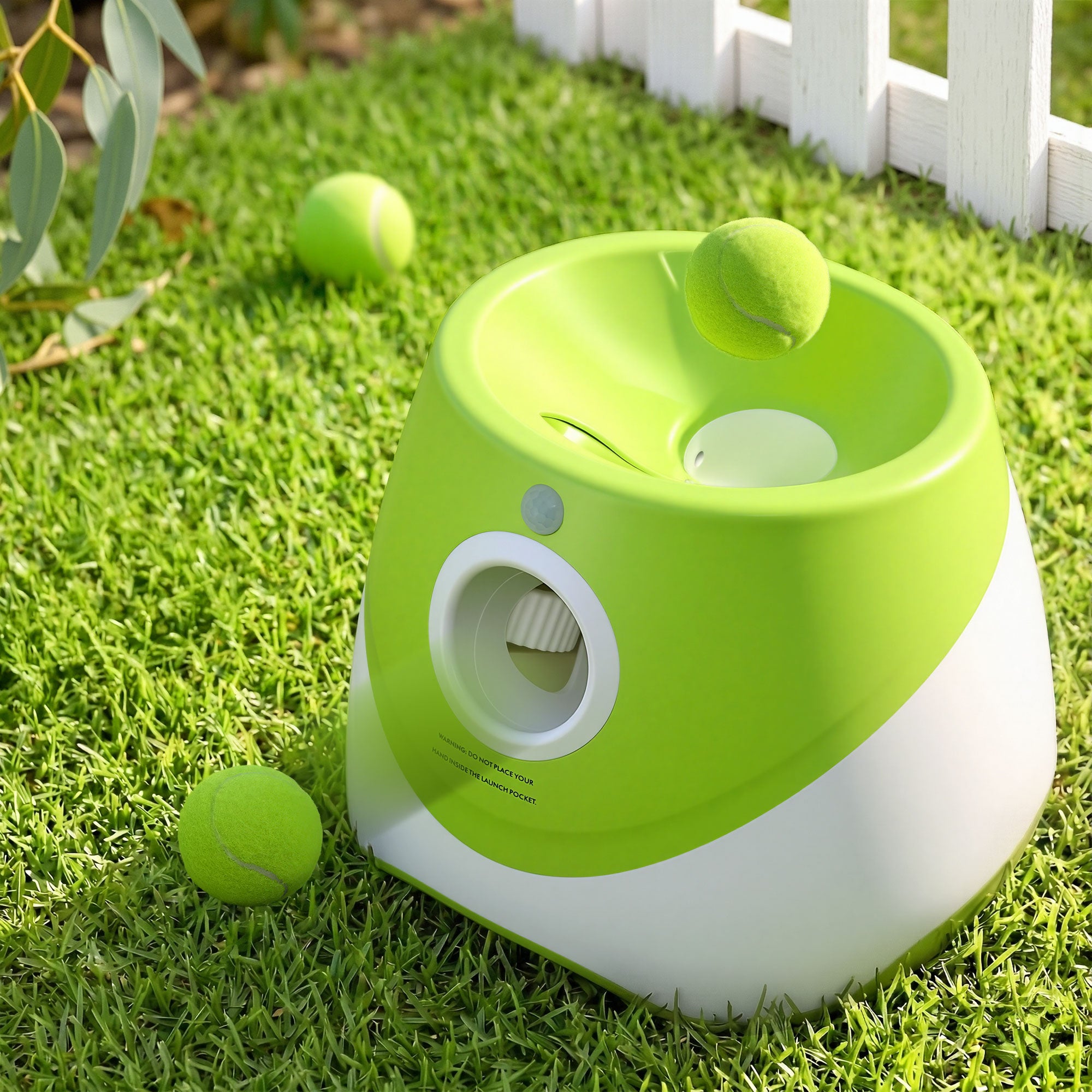 i.Pet Dog Ball Launcher Thrower with 6 Balls & 3/6/9m Launch Distances Green PET-DOG-6BALL-9M-GN