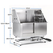 i.Pet Electric Pet Bath Tub Dog Grooming Stainless Steel Wash Station 127cm PET-DOG-BATH127-EL