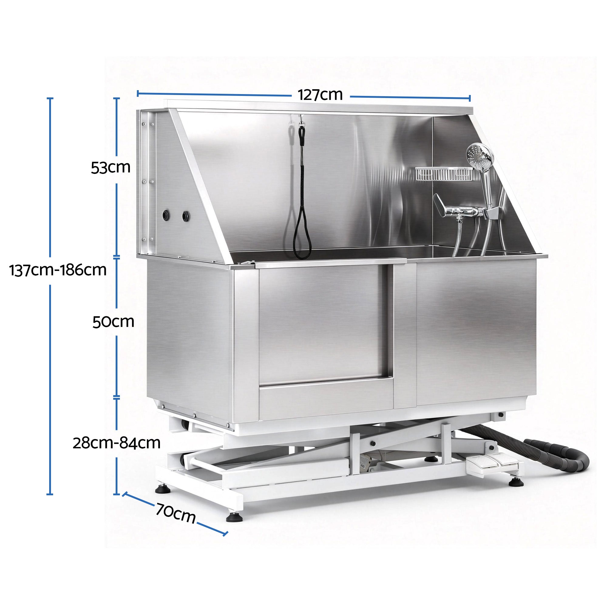 i.Pet Electric Pet Bath Tub Dog Grooming Stainless Steel Wash Station 127cm PET-DOG-BATH127-EL
