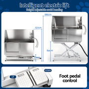 i.Pet Electric Pet Bath Tub Dog Grooming Stainless Steel Wash Station 127cm PET-DOG-BATH127-EL