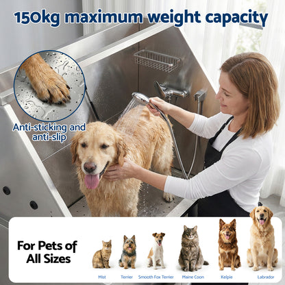 i.Pet Electric Pet Bath Tub Dog Grooming Stainless Steel Wash Station 127cm PET-DOG-BATH127-EL
