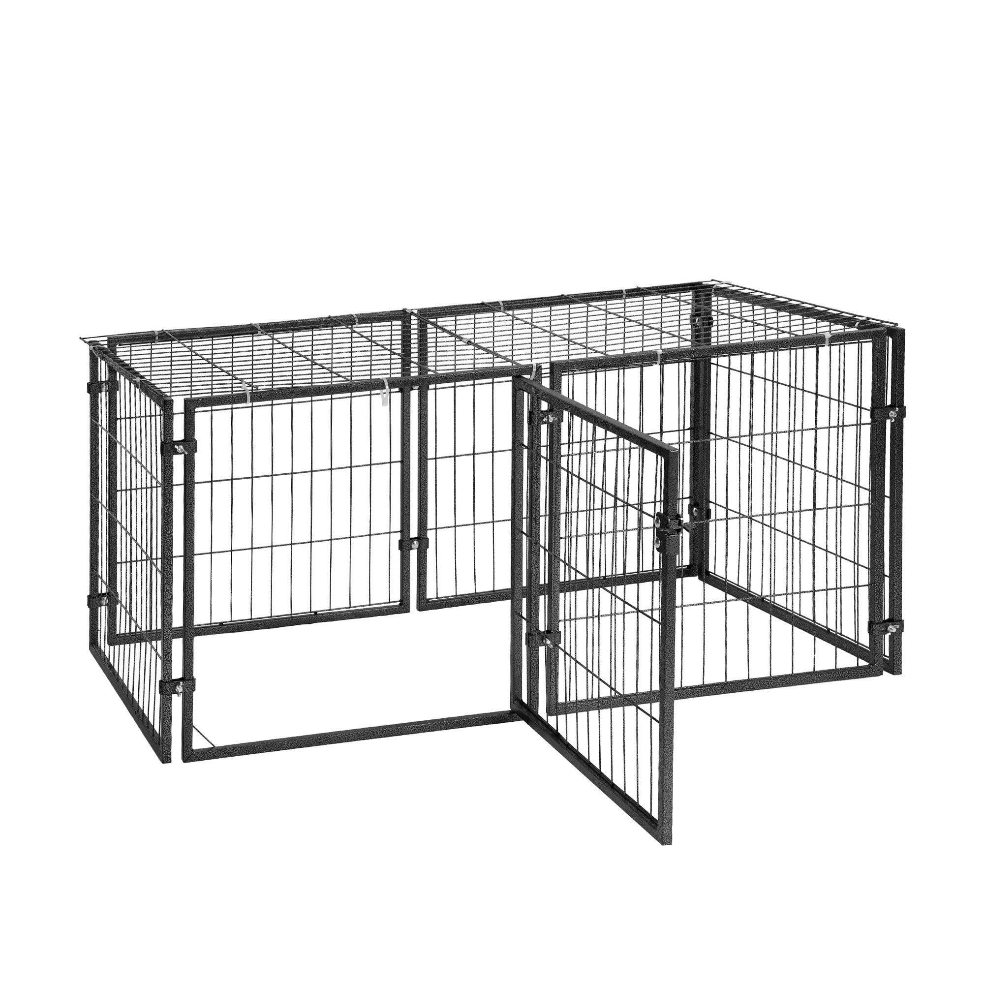 i.Pet Large Dog Crate Cage Playpen 129cm Puppy Pen Pet Enclosure Black PET-DOG-CAGE-120