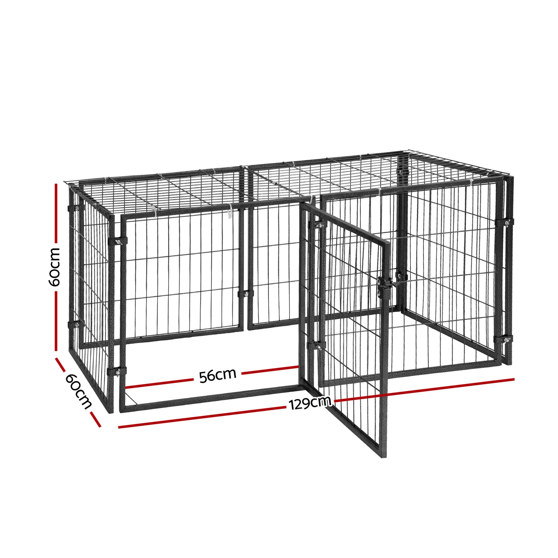 i.Pet Large Dog Crate Cage Playpen 129cm Puppy Pen Pet Enclosure Black PET-DOG-CAGE-120