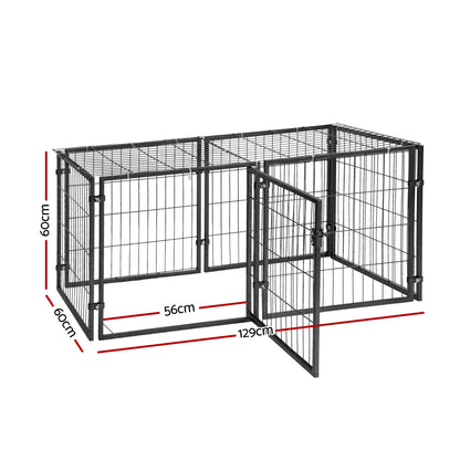 i.Pet Large Dog Crate Cage Playpen 129cm Puppy Pen Pet Enclosure Black PET-DOG-CAGE-120