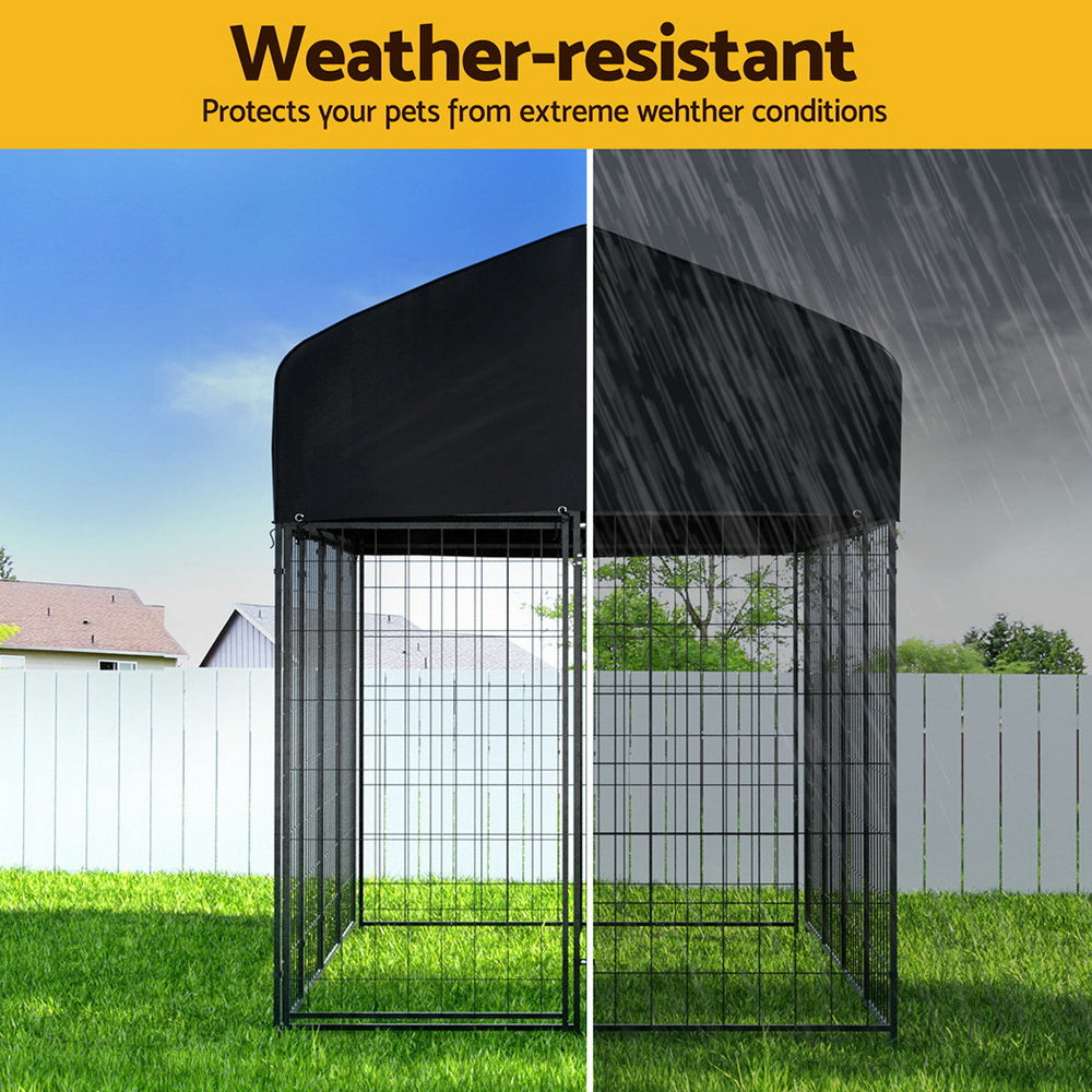 i.Pet Dog Kennel Extra Large House Outdoor Playpen Pet Puppy Metal Backyard PET-DOG-CAGE-250-AB