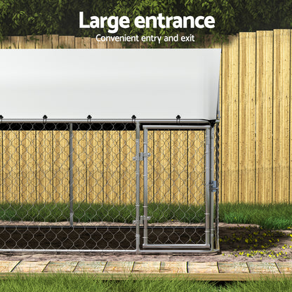 i.Pet Dog Kennel Large House XL Pet Run Cage Puppy Outdoor Enclosure 2Mx4M PET-DOG-CAGE-2X4-AB