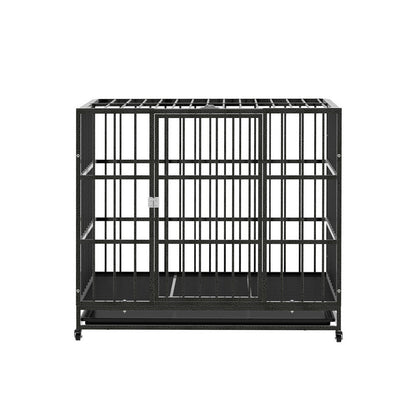 i.Pet Dog Cage Crate Large Puppy Cat Anti-Bite Pet Kennel Wheels w/Tray Metal PET-DOG-CAGE-95
