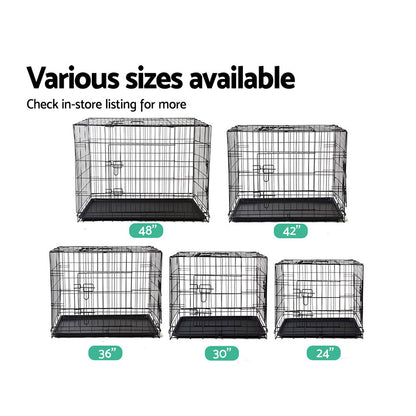 i.Pet 24" Dog Cage Crate Kennel 3 Doors PET-DOGCAGE-24