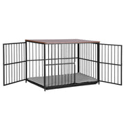 i.Pet Extra Large Dog Crate Furniture 107cm Dog Cage Puppy Pet Wooden Black PET-DOGCAGE-WD-107-BK